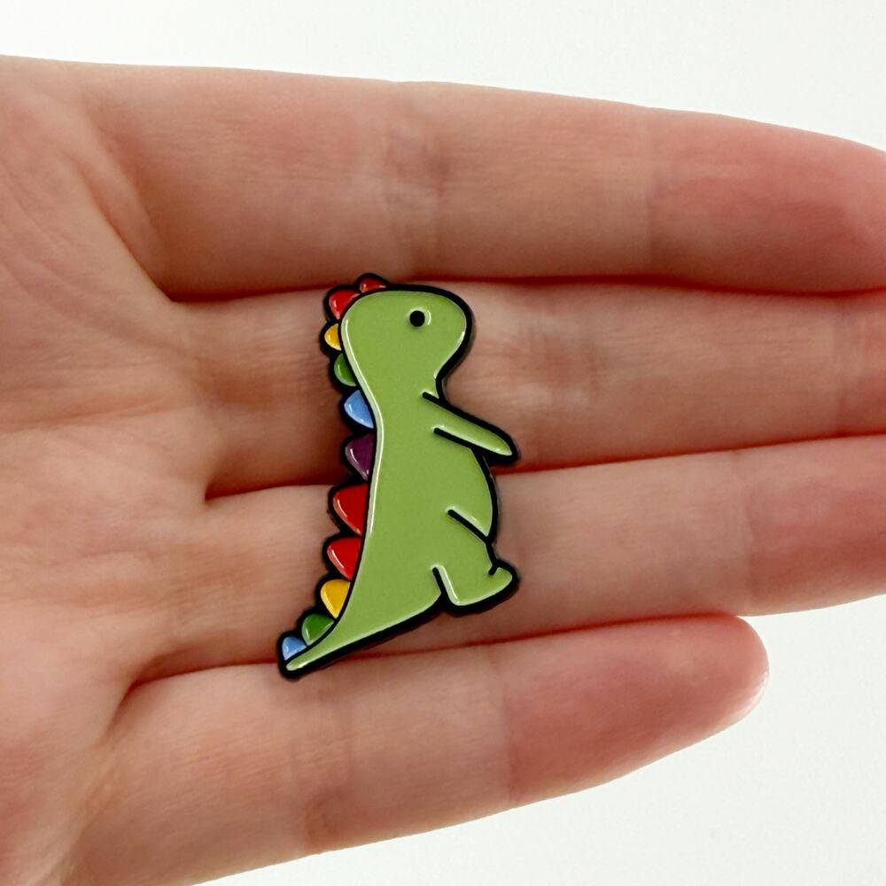 Rainbow Dinosaur Soft Enamel Pin